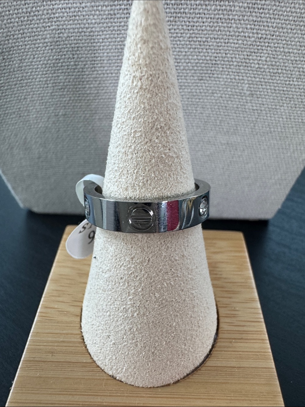 Silver Inspired Screw Motif Band Ring - Silver/stainless steel